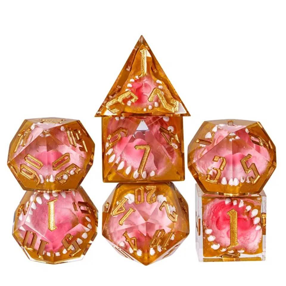 Mimic's Clutch | Sharp Edge Dice | Resin | 7 Piece Set