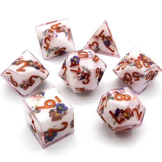 Natures Remedy | Sharp Edge Dice | Resin | 7 Piece Set