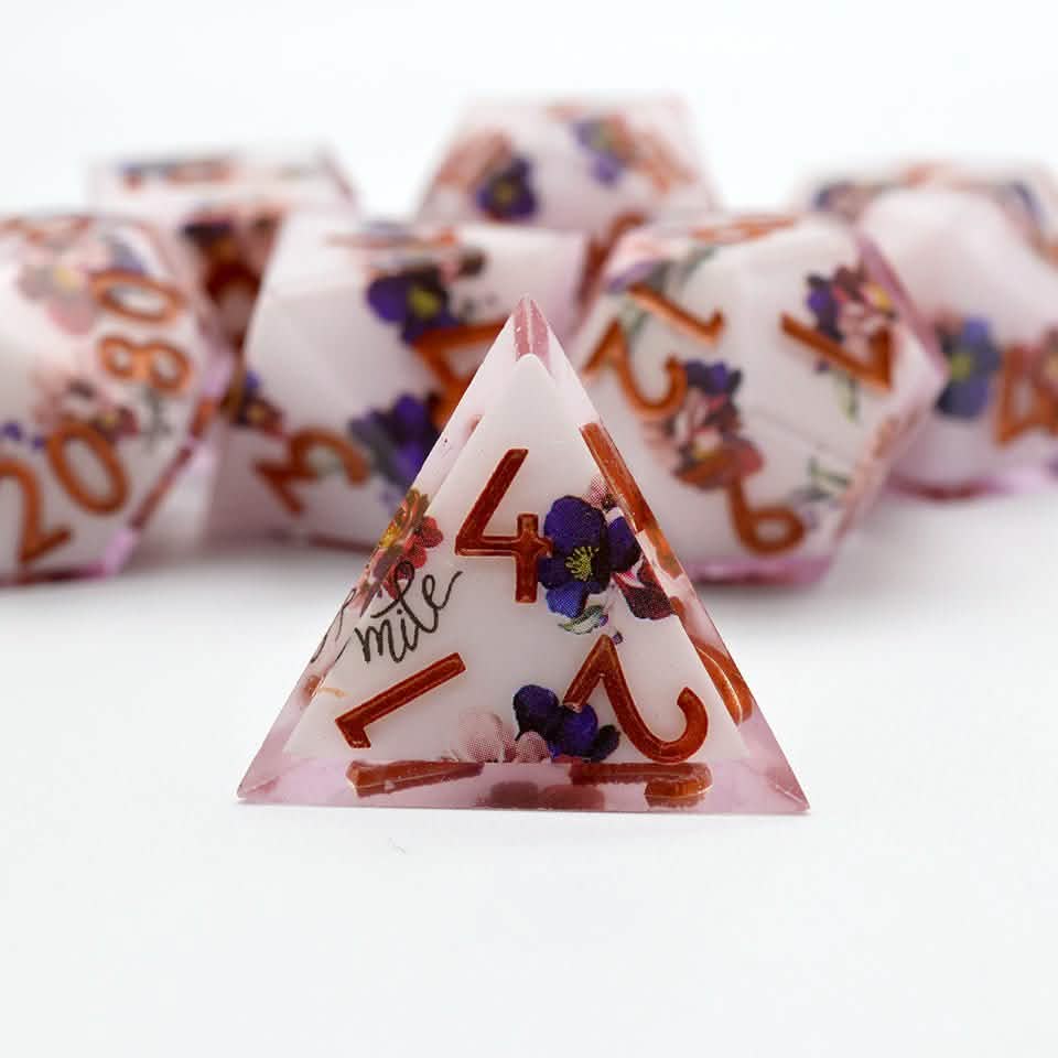 Natures Remedy | Sharp Edge Dice | Resin | 7 Piece Set