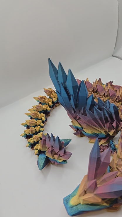 Articulated Crystal Dragon With Wings