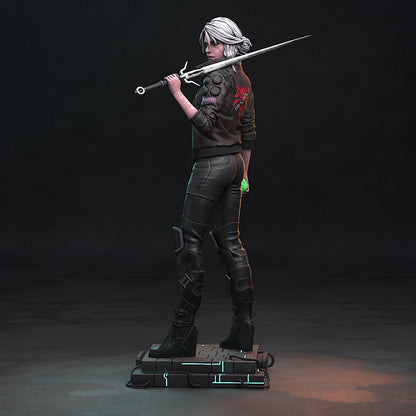 Cyberpunk Ciri | 3D Printed Resin Model | Unpainted or Hand-Painted