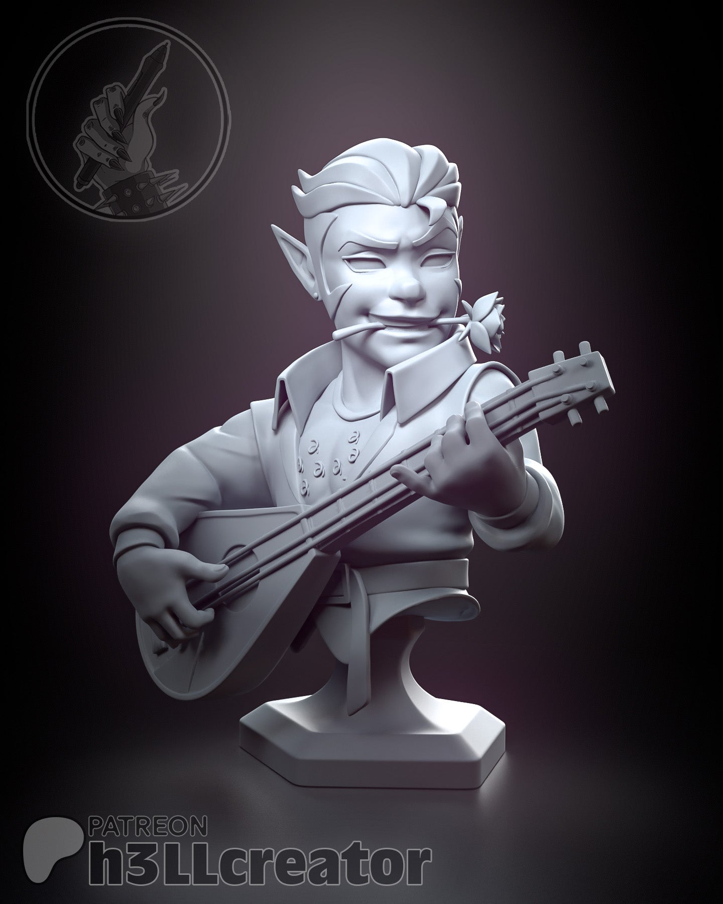 Scanlan Bust | The Legend of Vox Machina (fan art) | Resin 3d Printed | High Detail and Quality