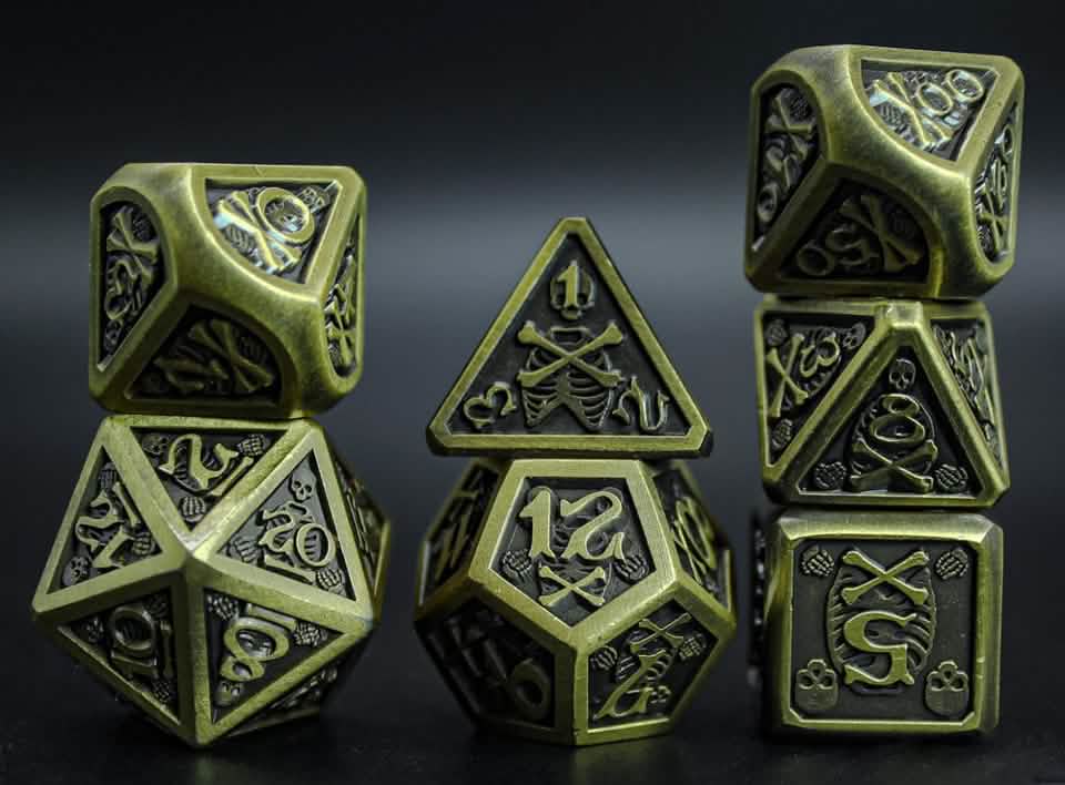 Boneshadow | Solid Metal Dice | 7 Piece Set