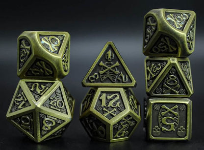 Boneshadow | Solid Metal Dice | 7 Piece Set