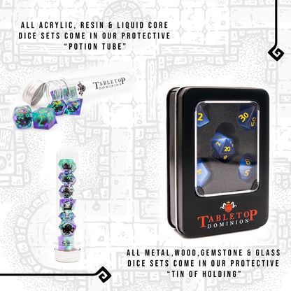 Wizard's Vein | Solid Metal Dice | 7 Piece Set