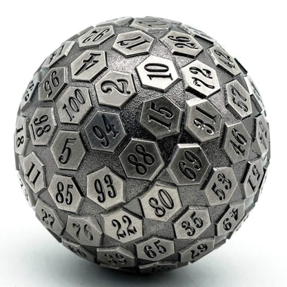 Silver Oracle | Solid Metal Dice | 45MM D100