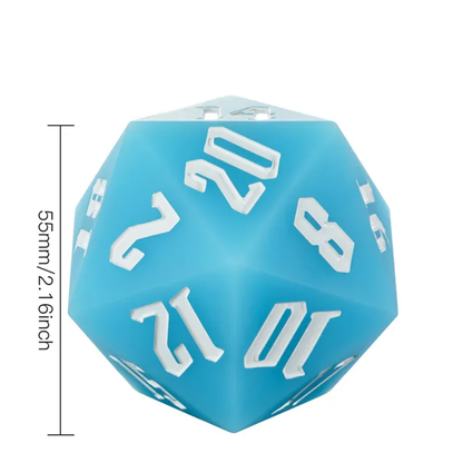Jester's Bounce | Silicone D20 | Single Dice | Blue